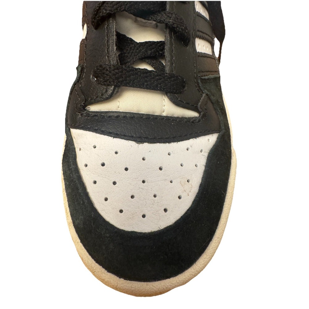 Adidas Forum Low Shoe Black White Casual Sneakers Lace Up Youth Size 5 Boys - Picture 5 of 15